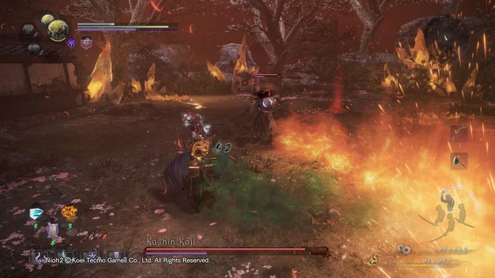 Jego Burst Attack to przywołanie wielkiego, mroźnego miecza - NiOh 2: Kashin Koji - boss - NiOh 2 - poradnik do gry