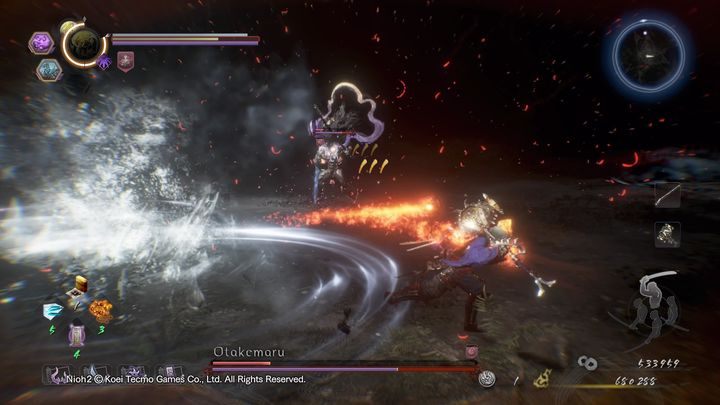 Otakemaru może również przyzwać 7 sopli lodu, które pojawią się nad jego głową - NiOh 2: Otakemaru - boss - NiOh 2 - poradnik do gry