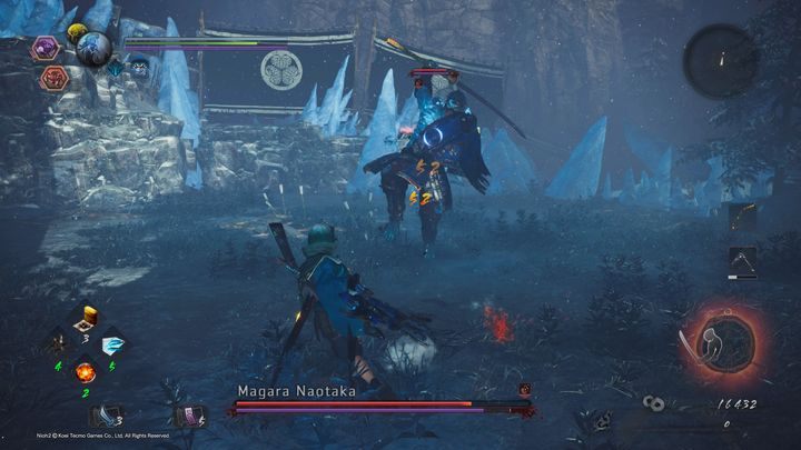 Magara preferuje walkę w zwarciu, przez co będzie bardzo często do ciebie podchodził - Magara Naotaka | Boss w NiOh 2 - NiOh 2 - poradnik do gry