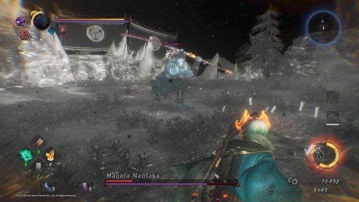 Kolejny Burst Attack, to położenie ręki na ziemi w celu wywołania lodowej eksplozji na małym obszarze - Magara Naotaka | Boss w NiOh 2 - NiOh 2 - poradnik do gry
