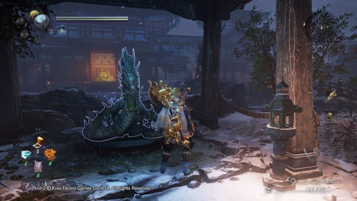 Kierując się w górę, napotkasz patrolującego Tubylca, oraz drugiego Tubylca przy zwłokach na schodach - NiOh 2: Mauzoleum zła, solucja - NiOh 2 - poradnik do gry