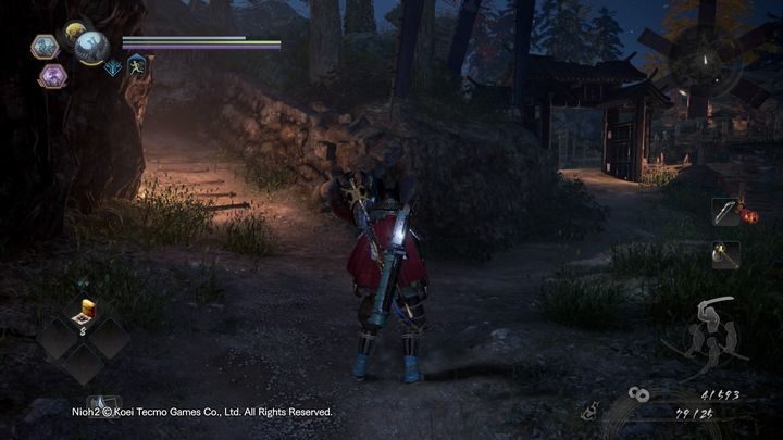 Wychodząc z jaskini, po lewej stronie znajdziesz potężniejszego Tubylca, który obsługuje armaty - Ptak w klatce | Solucja NiOh 2 - NiOh 2 - poradnik do gry