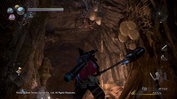 Staraj się również nie deptać kokonów, gdyż wyklują się z nich mniejsze pająki, które są ciężkie do trafienia ze względu na ich rozmiar i niektóre animacje ataków poszczególnych broni - Ptak w klatce | Solucja NiOh 2 - NiOh 2 - poradnik do gry