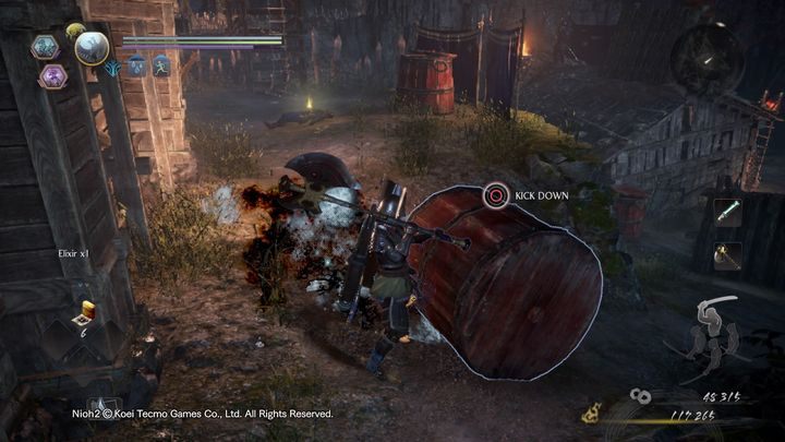 Na górze znajduje się Yoki oraz pojedynczy strzelec - Ptak w klatce | Solucja NiOh 2 - NiOh 2 - poradnik do gry
