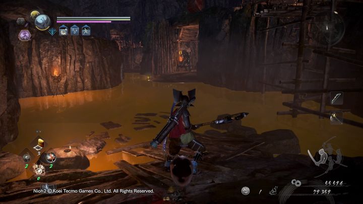 Idąc w głąb jaskini, znajdziesz pole, które nakładać na ciebie będzie status smrodu - Ptak w klatce | Solucja NiOh 2 - NiOh 2 - poradnik do gry