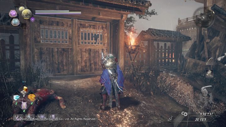 Po pokonaniu przeciwników, udaj się do bramy, za nią znajdziesz NPC oraz drugi chram - Nieokiełznana woda | Solucja NiOh 2 - NiOh 2 - poradnik do gry