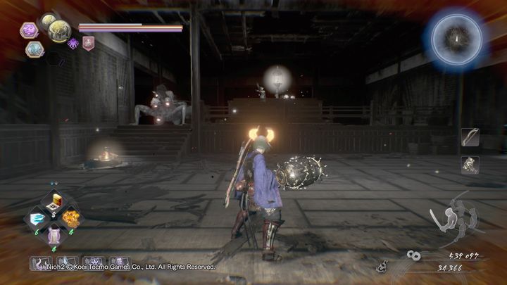 Na samym początku, wchodząc do budynku, zestrzel szkielet strzelca, który znajduje się na górze - Nieokiełznana woda | Solucja NiOh 2 - NiOh 2 - poradnik do gry