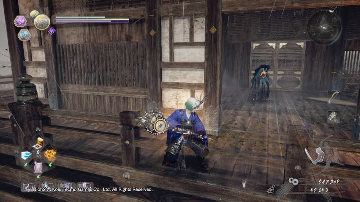 Po prawej stronie, na górze znajduje się budynek, a w nim nowy Yokai, Ubume - Nieokiełznana woda | Solucja NiOh 2 - NiOh 2 - poradnik do gry