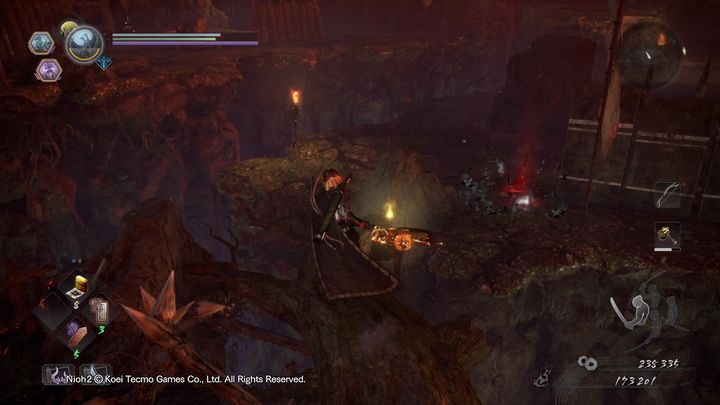 Nie warto walczyć z przeciwnikami, jedynym, którego warto zabić, jest Biwa Boku-boku, który znajduje się za kamieniem - NiOh 2: Bystry demon, solucja - NiOh 2 - poradnik do gry