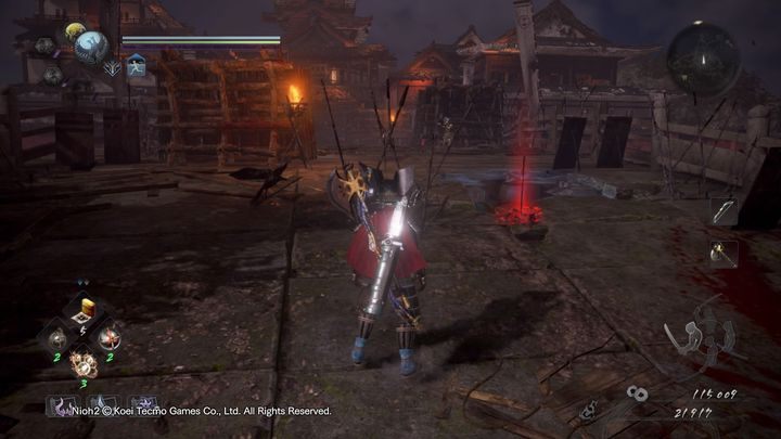 Po prawej stronie za drewnianą osłoną znajduje się szkielet strzelec z ciężką bronią palną - NiOh 2: Niechybne zniszczenie, solucja - NiOh 2 - poradnik do gry