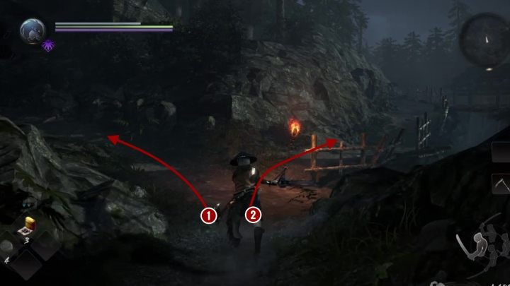 Następnie wróć się na ścieżkę i udaj się na wzgórze - Wioska przeklętego kwiecia | Solucja NiOh 2 - NiOh 2 - poradnik do gry