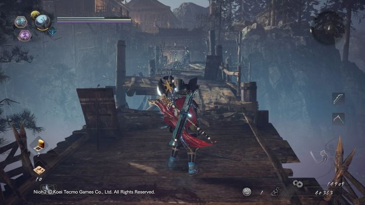 Na moście znajdują się również pomniejsze szkielety, jednak ożywią się dopiero w momencie, gdy zbliżysz się do nich - Ciała i lód | Solucja NiOh 2 - NiOh 2 - poradnik do gry