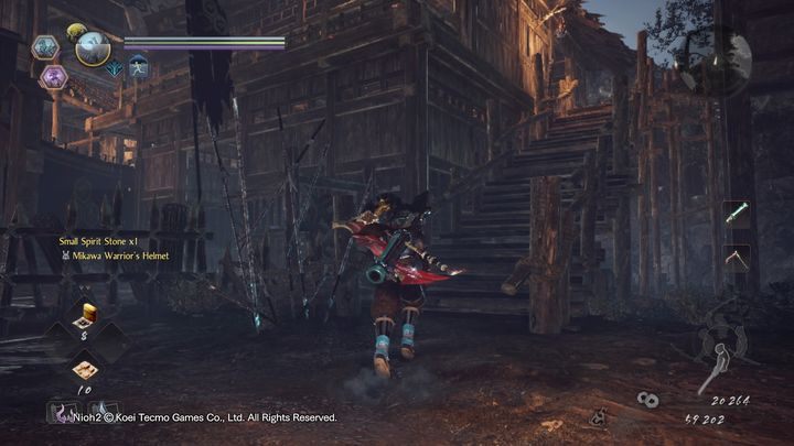 Po prawej znajduje się budynek i schody, wejdź po nich i skręć w prawo - Ciała i lód | Solucja NiOh 2 - NiOh 2 - poradnik do gry