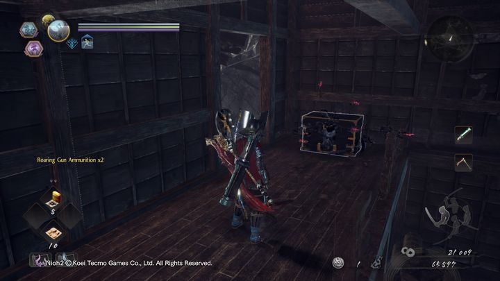 Na górnym piętrze znajduje się również skrzynia, którą otworzysz dopiero w momencie oczyszczenia lokacji z krainy Yokai - Ciała i lód | Solucja NiOh 2 - NiOh 2 - poradnik do gry