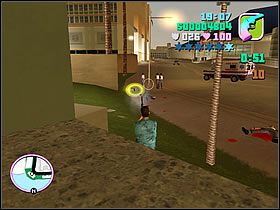 Ustaw się na chodniku i zdejmuj kolejne grupki, nie pozwalając żadnej się do Ciebie zbliżyć - Numer 14 Rampage - Grand Theft Auto: Vice City - poradnik do gry
