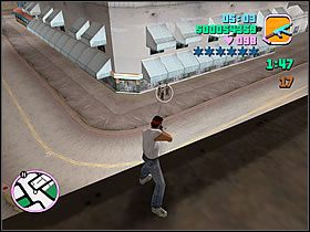 Nie ma sensu zeskakiwać z dachu, masz tutaj dobrą widoczność i jesteś bezpieczny przed atakiem ze strony gangsterów - Numer 32 Rampage - Grand Theft Auto: Vice City - poradnik do gry