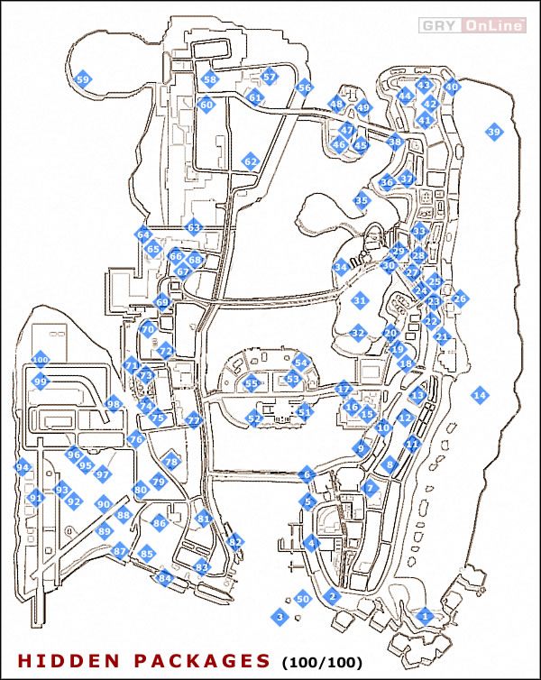 1 - Mapa Hidden Packages - Grand Theft Auto: Vice City - poradnik do gry