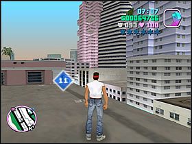 Tym razem musisz dostać się na dach niezbyt wysokiego budynku - Numer 11-15 Hidden Packages - Grand Theft Auto: Vice City - poradnik do gry