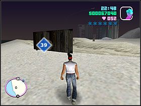 W okolicy toru dla samochodów rajdowych, za jednym ze znaków przy samym morzu czeka kolejny pakunek - Numer 36-40 Hidden Packages - Grand Theft Auto: Vice City - poradnik do gry