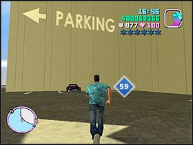 Tym razem trzeba udać się na parking przy stadionie - Numer 61-65 Hidden Packages - Grand Theft Auto: Vice City - poradnik do gry