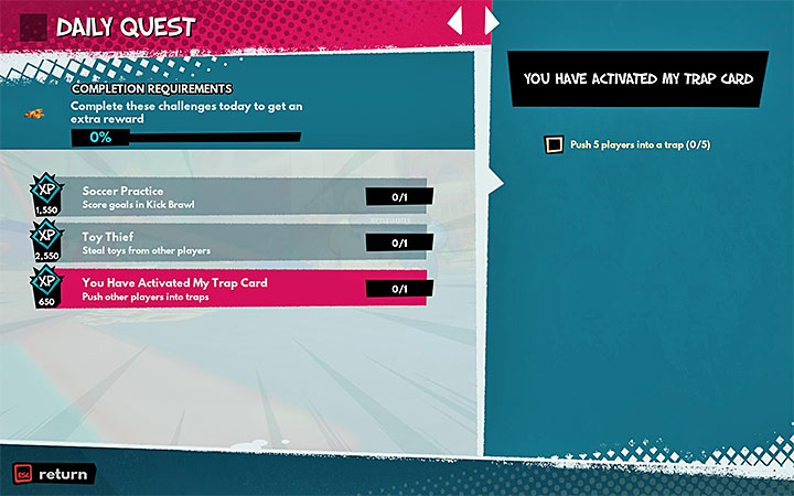 Gra obok nazwy każdego questa / wyzwania wyświetla informację o nagrodzie przewidzianej za jego ukończenie - Questy i wyzwania w MisBits - MisBits - poradnik do gry