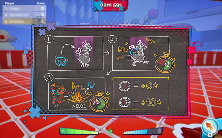 Za każdym razem gdy dołączysz do jakiejś gry możesz wcisnąć F1 po to żeby wyświetlić planszę z rysunkami opisującymi jej najważniejsze zasady - MisBits - poradnik do gry