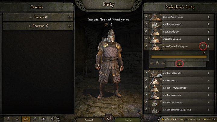 Niewolników możesz rekrutować w oknie oddziału. - M&B 2 Bannerlord: Jak sprzedać niewolników, jak rekrutować? - Mount and Blade 2 Bannerlord - poradnik do gry