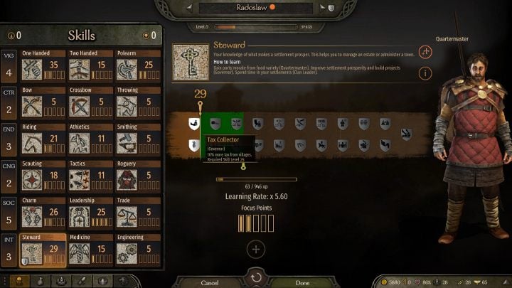 Na rozwój bohatera składają się trzy elementy. - M&B 2 Bannerlord: Tworzenie i rozwój postaci - Mount and Blade 2 Bannerlord - poradnik do gry