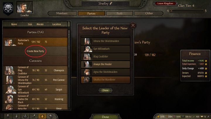 Twoi towarzysze mogą tworzyć osobne drużyny. - M&B 2 Bannerlord: Klan - rekrutowanie członków, pozycje w klanie (Clan Role) - Mount and Blade 2 Bannerlord - poradnik do gry