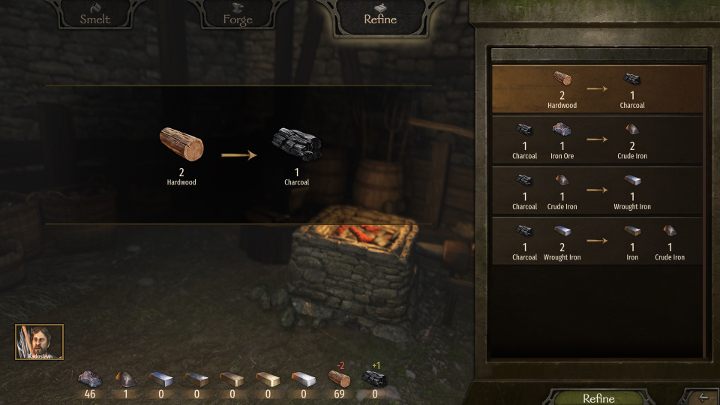 Z kolei w zakładce Przetwórz możesz przerabiać zdobyte materiały na inne materiały do craftingu. - M&B 2 Bannerlord: Kowalstwo - crafting, zdobywanie materiałów - Mount and Blade 2 Bannerlord - poradnik do gry
