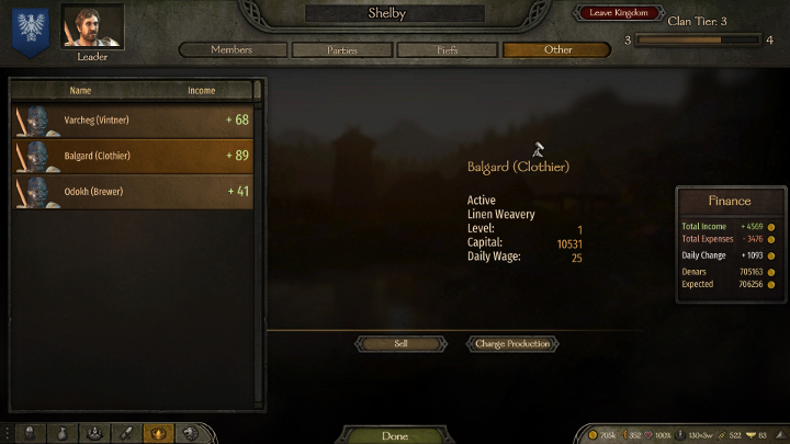 Warsztat zapewni Ci codzienny przychód złota. - M&B 2 Bannerlord: Jak zarabiać pieniądze? - Mount and Blade 2 Bannerlord - poradnik do gry