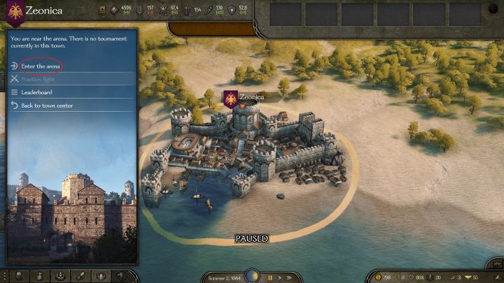 Jeśli to Twoja pierwsza wizyta, wybierz opcję Enter the arena. - M&B 2 Bannerlord: Jak walczyć i wygrać na arenie i w turniejach? - Mount and Blade 2 Bannerlord - poradnik do gry