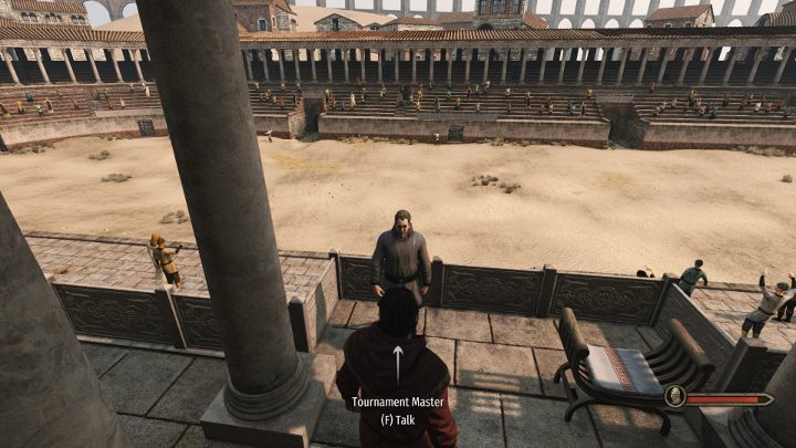 Następnie porozmawiaj z mistrzem areny. - M&B 2 Bannerlord: Jak walczyć i wygrać na arenie i w turniejach? - Mount and Blade 2 Bannerlord - poradnik do gry
