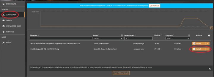 Pobrane modyfikacje znajdziesz w zakładce Downloads. - M&B 2 Bannerlord: Jak instalować mody? - Mount and Blade 2 Bannerlord - poradnik do gry