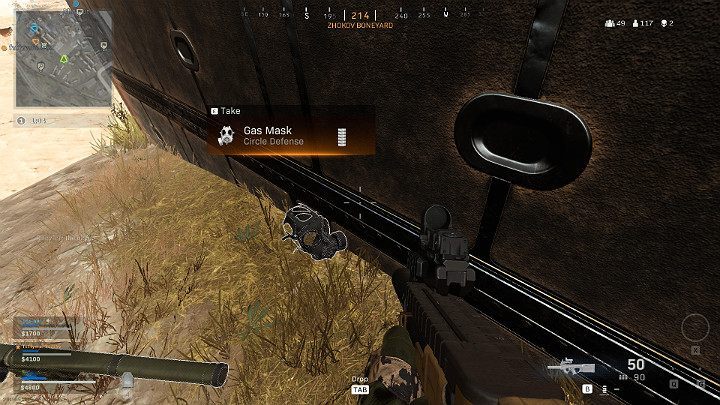 Maskę Gazową możesz znaleźć dosłownie wszędzie - na ziemi, w skrzyniach lub podnieść z ciał pokonanych przeciwników - Warzone: Dodatkowe wyposażenie, Perks, Blueprints - Call of Duty Warzone - poradnik do gry