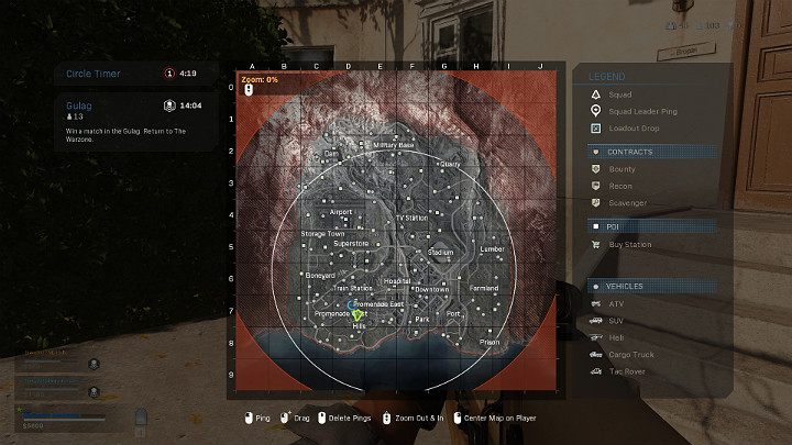 Jeśli nie uda Ci się dobiec do bezpiecznego kręgu na czas, każda sekunda przebywania na zagrożonym terenie będzie kosztować nieco zdrowia Twojego Bohatera - Warzone: Przebieg meczu - Call of Duty Warzone - poradnik do gry