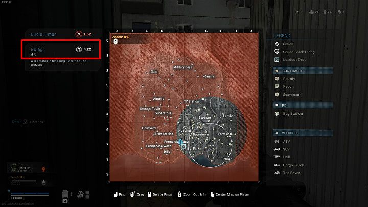 Na powyższym obrazku można zauważyć odliczanie czasu do zamknięcia Gułagu - Warzone: Podstawowe informacje - doświadczenie, wyposażenie - Call of Duty Warzone - poradnik do gry