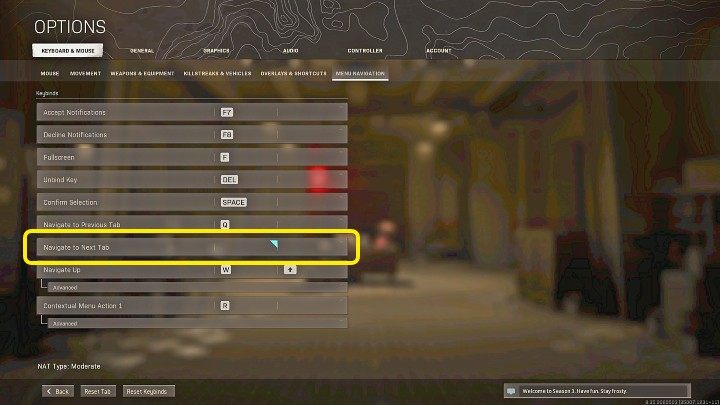 Zarówno klawisz interakcji (Użyj), jak i klawisz nawigacji po menu (Przejdź do następnej zakładki) jest domyślnie zbindowany pod E - Warzone: Własny zestaw uzbrojenia, Custom Loadout - jak ustawić jako domyślny? - Call of Duty Warzone - poradnik do gry