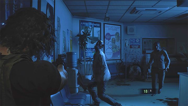 Eksplorację szpitala rozpoczynasz w prowizorycznej sali dla chorych Makeshift Sickroom gdzie na łóżku leży zarażona, nieprzytomna Jill - Resident Evil 3: Szpital, Carlos solucja, opis przejścia - Resident Evil 3 - poradnik do gry