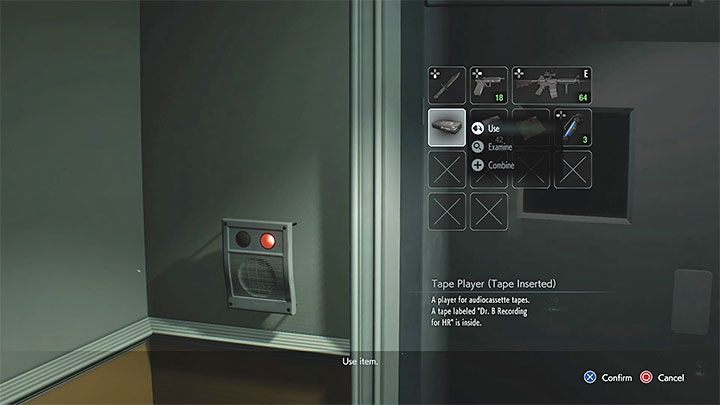 Musisz wyruszyć z powrotem w stronę recepcji laboratorium Lab Reception na piętrze 1F - Resident Evil 3: Szpital, Carlos solucja, opis przejścia - Resident Evil 3 - poradnik do gry