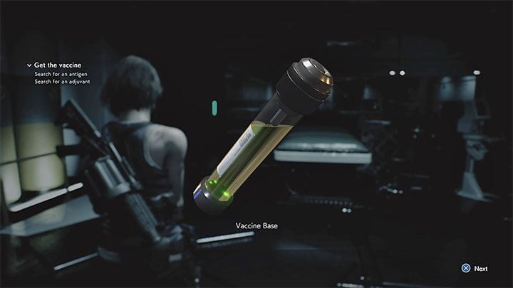 Po powrocie do laboratorium z maszyną do produkcji szczepionki otwórz inwentarz i połącz ze sobą obie zdobyte fiolki - zdobędziesz nową fiolkę Vaccine Base - Resident Evil 3: NEST 2, szczepionka solucja, opis przejścia - Resident Evil 3 - poradnik do gry