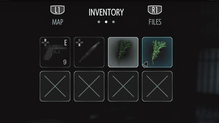 Jeżeli masz w inwentarzu wymagane składniki do craftingu, to wybierz obiekt 1 i opcję połączenia (Combine) go z obiektem 2 - Resident Evil 3: Crafting - Resident Evil 3 - poradnik do gry