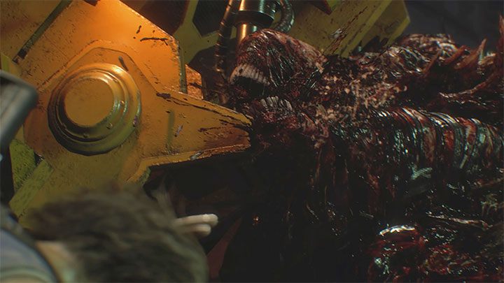 Kontynuuj używanie granatnika, magnum, strzelby oraz granatów odłamkowych do osłabiania Nemesisa - Resident Evil 3: Finał, Nemesis solucja, opis przejścia - Resident Evil 3 - poradnik do gry