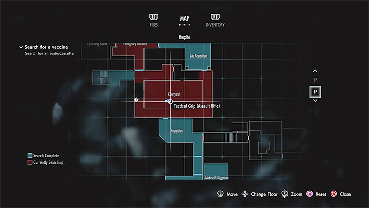 Ulepszenie Tactical Grip dla karabinu szturmowego możesz znaleźć na dziedzińcu Courtyard na piętrze 1F szpitala - Resident Evil 3: Szpital sekrety, znajdźki - Resident Evil 3 - poradnik do gry