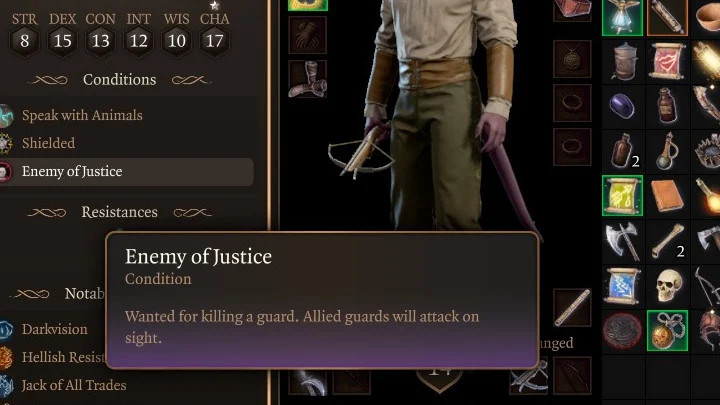 Po premierze gry, wielu graczy raportowało nieprawidłowe działanie statusu Enemy of Justice, który nakładany był na postać w nieodpowiednim momencie - Baldurs Gate 3: Enemy of Justice - Baldurs Gate 3 - poradnik do gry