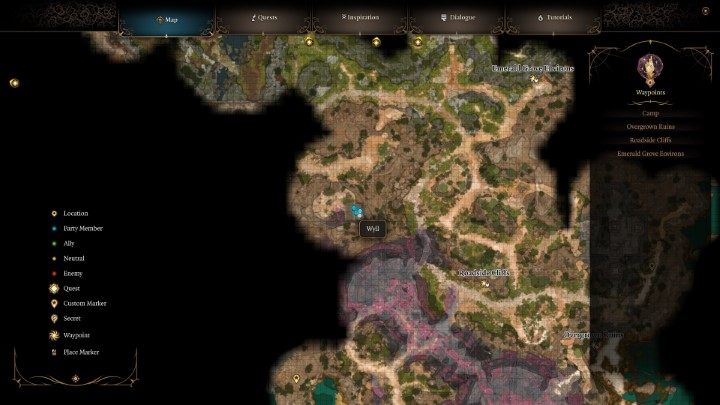 Po przeczytaniu wskazówek, na Waszej mapie ukaże się znacznik prowadzący do skarbu - Baldurs Gate 3: Zagadka z Ukryta skrzynią Harfiarzy - Baldurs Gate 3 - poradnik do gry