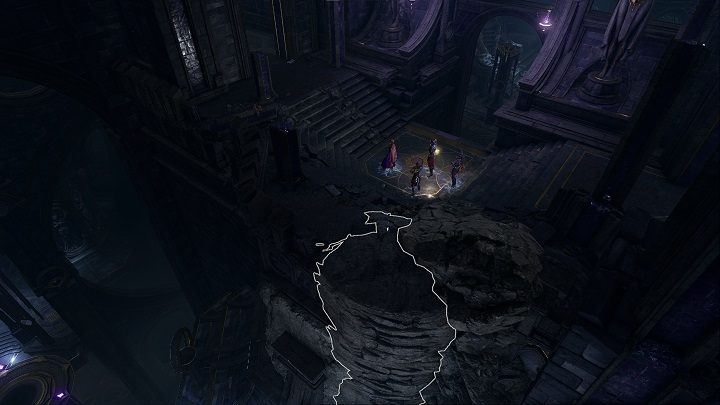 Gdy zdobędziecie już 3 kule (gems) zejdźcie dwa razy na dół z miejsca przy ostatniej próbie - Baldurs Gate 3: Rękawica Shar (Gauntlet of Shar) w BG3 - opis przejścia - Baldurs Gate 3 - poradnik do gry