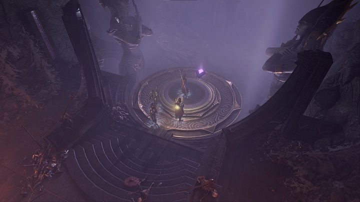 Kierujcie się cały czas przed siebie, aż dojdziecie do ogromnej hali z posągiem Shar na środku - Baldurs Gate 3: Rękawica Shar (Gauntlet of Shar) w BG3 - opis przejścia - Baldurs Gate 3 - poradnik do gry