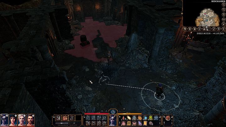 Każdy przeciwnik ma konkretne pole widzenia, które oznaczone jest jako czerwony obszar - Baldurs Gate 3: Czy można uniknąć walki? - Baldurs Gate 3 - poradnik do gry