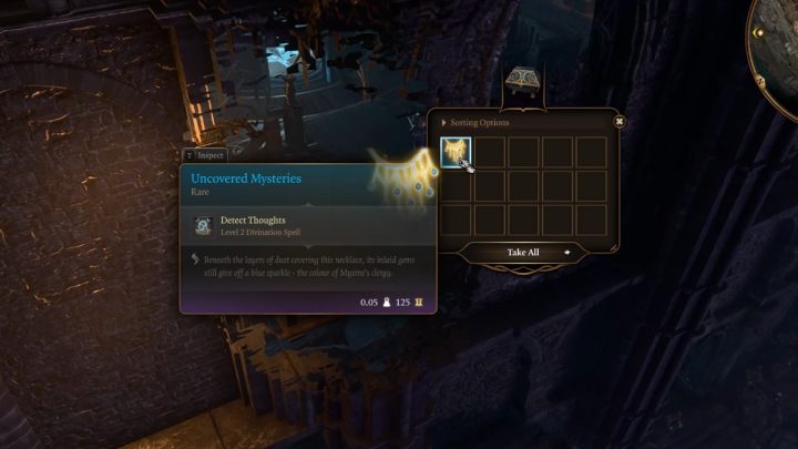 Na najniższym piętrze Wieży znajdziecie skrzynię z naszyjnikiem Nieodkryte Tajemnice (Uncovered Mysteries), kilka książek, składniki do mikstur oraz mikstury leczenia - Baldurs Gate 3: Podmrok (Underdark) w BG3 - opis przejścia - Baldurs Gate 3 - poradnik do gry